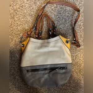 orYANY Gray, Tan, and Yellow Shoulder Bag